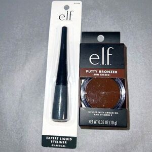 Elf Liquid Eyeliner & Putty Bronzer Set Charcoal Sun Kissed 2pc